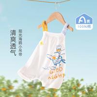 巴布豆 BoBDoG【小海鸥】纯棉婴儿吊带连体衣夏季薄款无袖哈衣爬服宝宝夏天背心