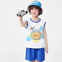 【清爽透气】儿童背心套装夏季男宝柔软女宝纯棉上衣2025