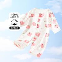 婴儿纯棉连体衣宝宝长袖哈衣舒适对开哈衣新生儿可爱舒适爬服夏季