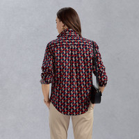 GANT/甘特【100%棉】女士法式复古衬衣宽松舒适印花格子长袖衬衫 433-