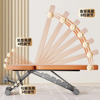 研博多功能哑铃凳可调节卧推凳平推凳上斜哑铃凳直角凳推肩椅子 静谧灰（送拉绳）