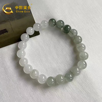中国黄金（CHINA GOLD）金丝玉手串冰透白玉手链天山翠手串跨年 金丝玉手串