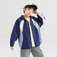 男童轻薄外套夏季网纱拼接透气皮肤衣中大儿童休闲运动户外遮阳服
