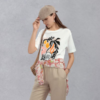 GANT/甘特春夏新款女装圆领纯色透气柔软印花图案T恤短袖纯棉内搭 113-