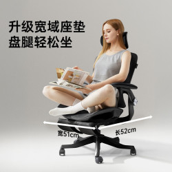 黑白调 P2Pro人体工学电脑椅办公人工力学座椅学习椅久坐舒适电竞椅子 P2 Pro耀黑脚托
