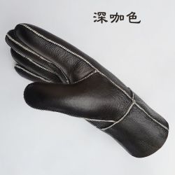 兰迪惟依 Randy 兰迪惟依 男士羊皮毛一体手套 电动摩托车防风寒真皮棉手套