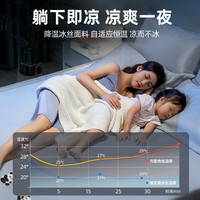 懒无限凉席冰丝席 A类抗菌宿舍席子可水洗折叠 0.9*2米两件套 熊猫蓝【A类抗菌 赠枕套】