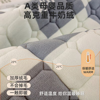 懒无限宿舍床垫褥子 A类牛奶绒单人加厚保暖软垫被褥毛毯0.9*2米 棋盘格【A类抗菌 亲肤舒适】