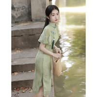 柚伊美 复古风年轻款少女旗袍 9465