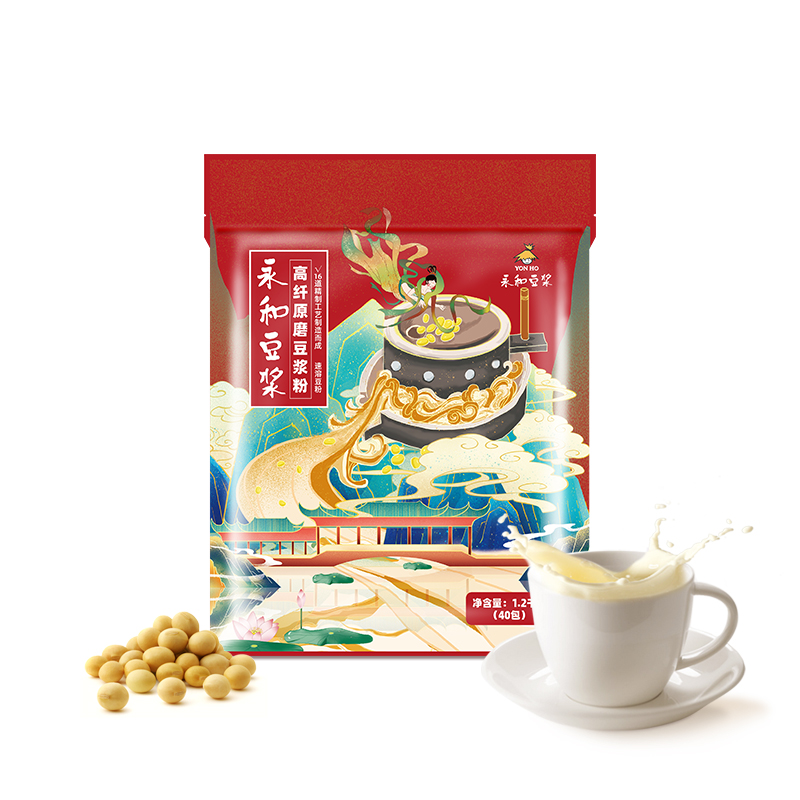 永和豆浆高纤原磨原味豆浆粉营养早餐即食冲饮豆粉独立包装