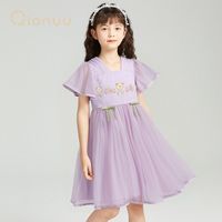 笛莎千与童装汉服女童夏季连衣裙儿童中国古风短袖古装唐装