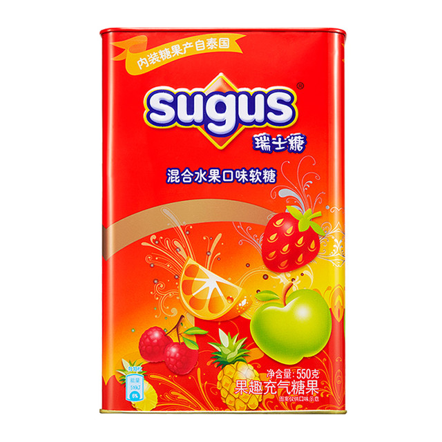 sugus 瑞士糖 水果软糖 混合口味 550g*1罐