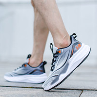 回力（Warrior）马拉松跑鞋厚底减震回弹路跑轻便网跑男鞋女鞋爆米花碳板跑步鞋 踩屎感碳板跑鞋/灰黑桔 41 尺码标准