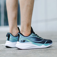 回力（Warrior）马拉松跑鞋厚底减震回弹路跑轻便网跑男鞋女鞋爆米花碳板跑步鞋 踩屎感碳板跑鞋/黑绿 37 尺码标准