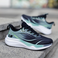 回力（Warrior）马拉松跑鞋厚底减震回弹路跑轻便网跑男鞋女鞋爆米花碳板跑步鞋 踩屎感碳板跑鞋/黑绿 36 尺码标准