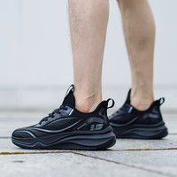 回力（Warrior）马拉松跑鞋厚底减震回弹路跑轻便网跑男鞋女鞋爆米花碳板跑步鞋 踩屎感碳板跑鞋/全黑 35 尺码标准