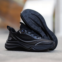 回力（Warrior）马拉松跑鞋厚底减震回弹路跑轻便网跑男鞋女鞋爆米花碳板跑步鞋 踩屎感碳板跑鞋/全黑 42 尺码标准