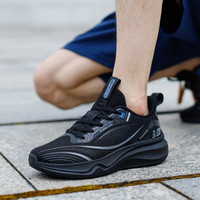 回力（Warrior）马拉松跑鞋厚底减震回弹路跑轻便网跑男鞋女鞋爆米花碳板跑步鞋 踩屎感碳板跑鞋/全黑 38 尺码标准