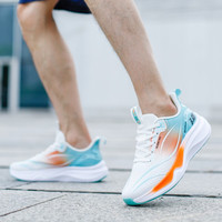 回力（Warrior）马拉松跑鞋厚底减震回弹路跑轻便网跑男鞋女鞋爆米花碳板跑步鞋 踩屎感碳板跑鞋/白蓝桔 44 尺码标准