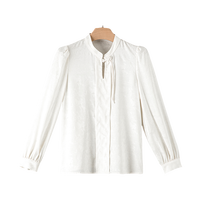 晚白2025年春气质提花国风新中式盘扣通勤减龄气质百搭衬衫女 XL
