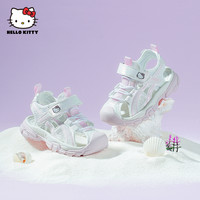 凯蒂猫 Hello Kitty 童鞋女童凉鞋2024包头护足中大童女宝潮流百搭凉鞋 白色 34码