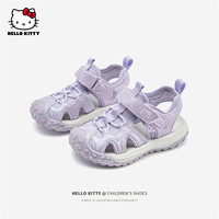 凯蒂猫 Hello Kitty 童鞋夏款儿童凉鞋2024时尚魔术贴包头女童沙滩鞋 粉色 35码