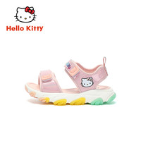 凯蒂猫 Hello Kitty 女童露趾凉鞋2024年夏季鞋子儿童运动凉鞋中大童鞋 浅米白 26码