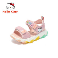 凯蒂猫 Hello Kitty 女童露趾凉鞋2024年夏季鞋子儿童运动凉鞋中大童鞋 粉色 30码