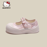 凯蒂猫 Hello Kitty 童鞋女童板鞋2024夏季款女孩国风盘扣汉服鞋儿童帆布鞋 米色 33码
