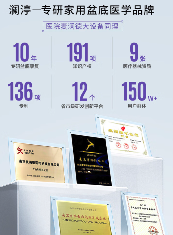 澜渟 WRIGHTIN 盆底肌修复仪 洛澜PRO盆底+腹直肌修复