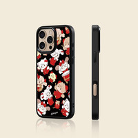 BLINBLIN鎏金手机壳iphone16promax手机壳iphone15鎏金保护全包pm14手机壳防摔保护套高级感卡通Plus14套 FLL-707-SJ(红色兔子)