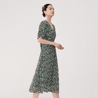 时尚碎花连衣裙夏款泡泡袖V领减龄裙子