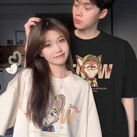 MDlila 《2件装》尼克朱迪情侣装夏季短袖t恤2025一男一女宽松半袖衣服 尼克朱迪