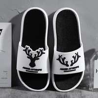 傲万拖鞋男外穿夏季防滑耐磨厚底潮流男士家用室外沙滩凉拖鞋户外 麋鹿-白色 38-39
