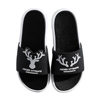 傲万拖鞋男外穿夏季防滑耐磨厚底潮流男士家用室外沙滩凉拖鞋户外 麋鹿-绿色 36-37