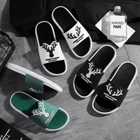 傲万拖鞋男外穿夏季防滑耐磨厚底潮流男士家用室外沙滩凉拖鞋户外 麋鹿-黑色 40-41