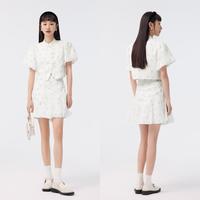 森马 Semir【万华录】套装女夏季国潮上衣泡泡袖提花短裙修身显瘦两件套短款