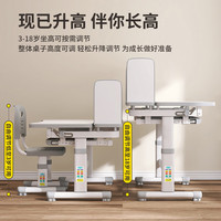 益威(EIEV)儿童书桌椅 学习桌椅 小课桌椅写字作业书桌套装可升降桌子 大收纳书桌+工学正姿椅-灰