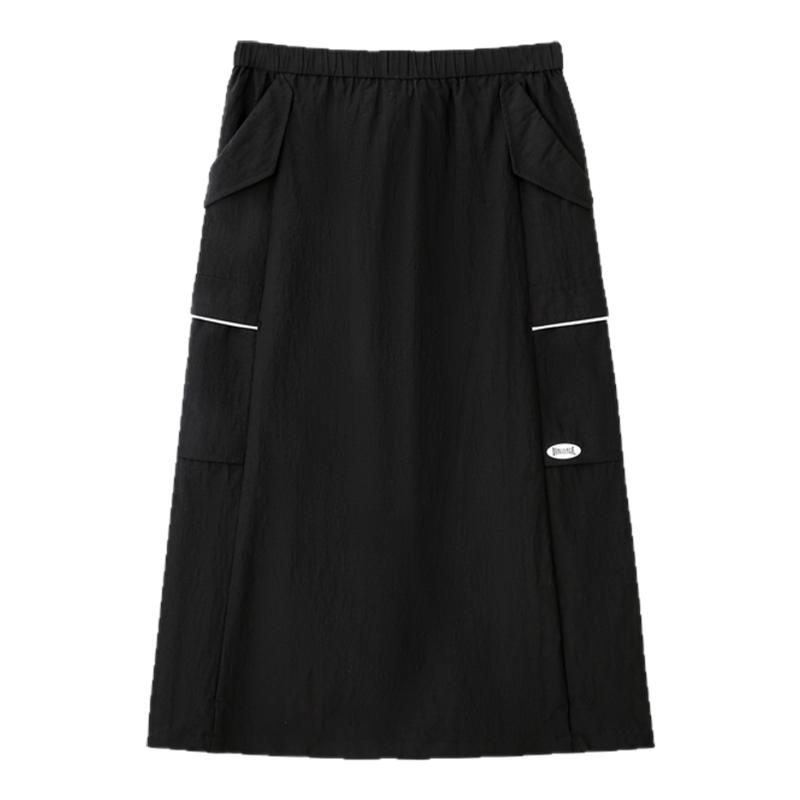 龙狮戴尔户外山系休闲直筒半身裙2025工装抽绳显瘦中长裙女