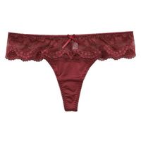 曼黛玛琏 女性感透明蕾丝刺绣低腰T裤 a57f624082