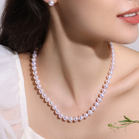 BEAUFINA618珠宝 Akoya正圆海水珍珠项链女串珠全珠链颈链 ROSE P真科研大证 极光尊贵玫瑰 7.5-8mm