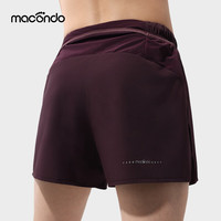 马孔多（macondo）3英寸跑步短裤7代有内衬速干凉感防晒三口袋收纳防汗后兜运动裤 樱桃漆 男款 2XL 【男150-160/女140-150斤】
