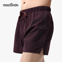 马孔多（macondo）3英寸跑步短裤7代有内衬速干凉感防晒三口袋收纳防汗后兜运动裤 樱桃漆 男款 L 【男125-140/女115-130斤】
