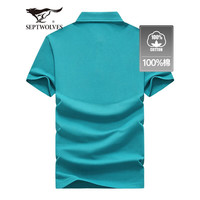 七匹狼短袖T恤男夏季Polo保罗衫男士休闲简约商务通勤短T打底衫男装上衣 111(湖蓝)-6566款 L 170/88A