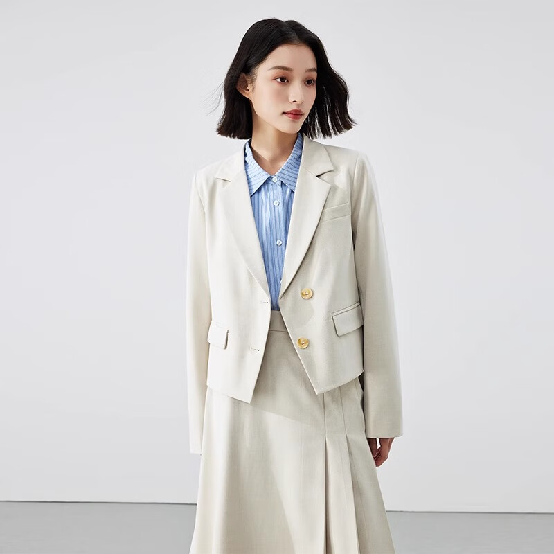 伯德小姐面试西服套装女职业正装考公气质休闲通勤教师西装外套 DX164 西装  适合80-90斤可穿