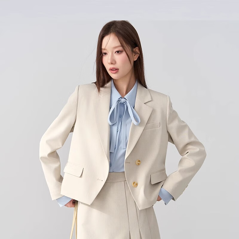 伯德小姐 面试西装外套女士教资职业正装通勤轻职场小个子西服上衣 L