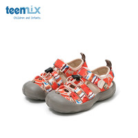 天美意儿童凉鞋女童沙滩鞋2025夏季透气网面鞋宝宝鞋子软底鞋 橙色 31码