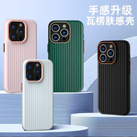 暴走适用苹果15pro手机壳 iPhone15pro保护套 冰感瓦楞纹撞色镜头防摔防滑防汗磨砂硬壳 粉色 【冰感瓦楞+侧边防滑】粉色