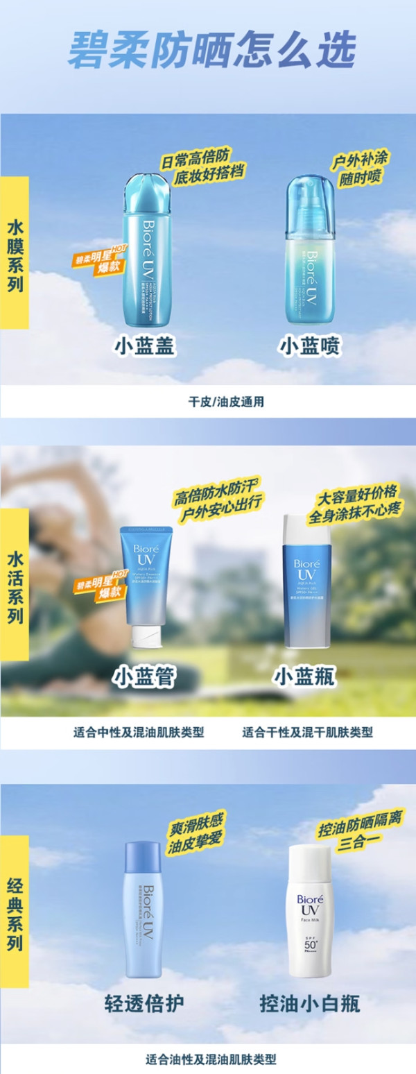 碧柔 水活防晒水润凝蜜50g*2瓶