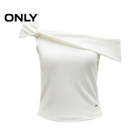 ONLY夏季时尚金属LOGO装饰修身无袖短款T恤女|124201058 A06 急流白色 M 165/84A